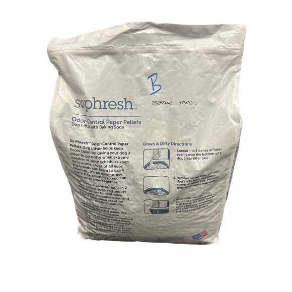 Sophresh Odor Control Paper Pellets Dog Litter With Baking Soda 18 Lb Bag Absorb - Picture 4 of 6